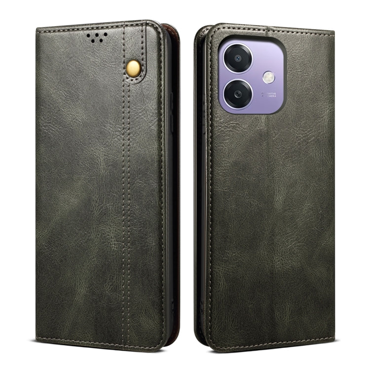 Oil Wax Crazy Horse Texture Leather Phone Case, For OPPO A5x 4G / 5...