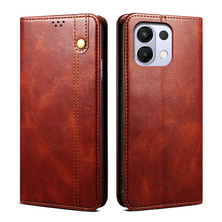 Oil Wax Crazy Horse Texture Leather Phone Case, For OPPO A5x 4G / 5...