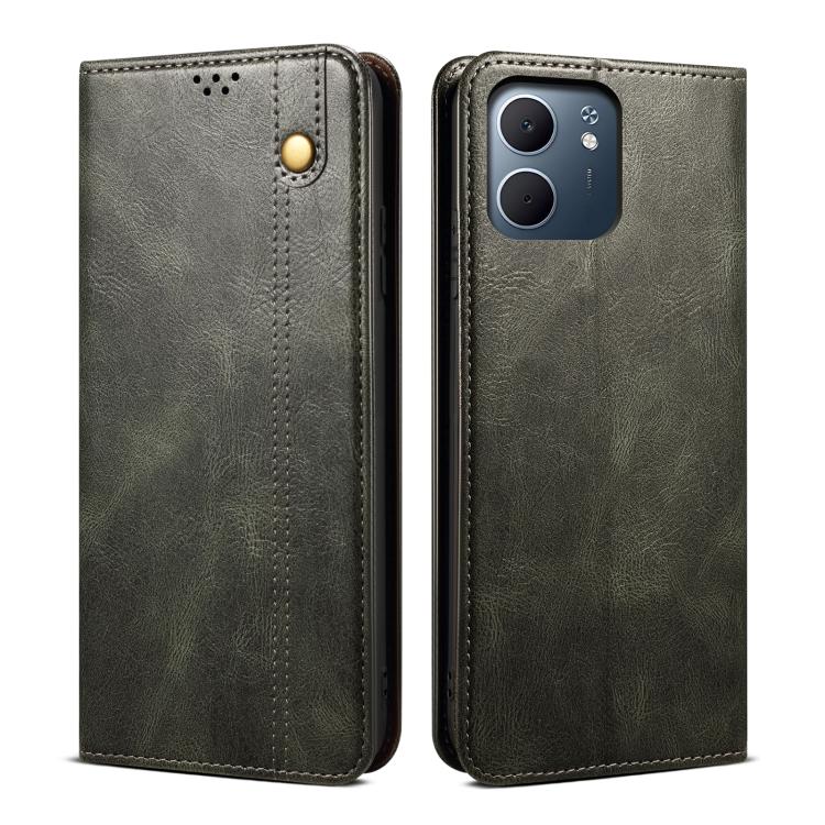 Oil Wax Crazy Horse Texture Leather Phone Case, For OPPO A5x 4G / 5...