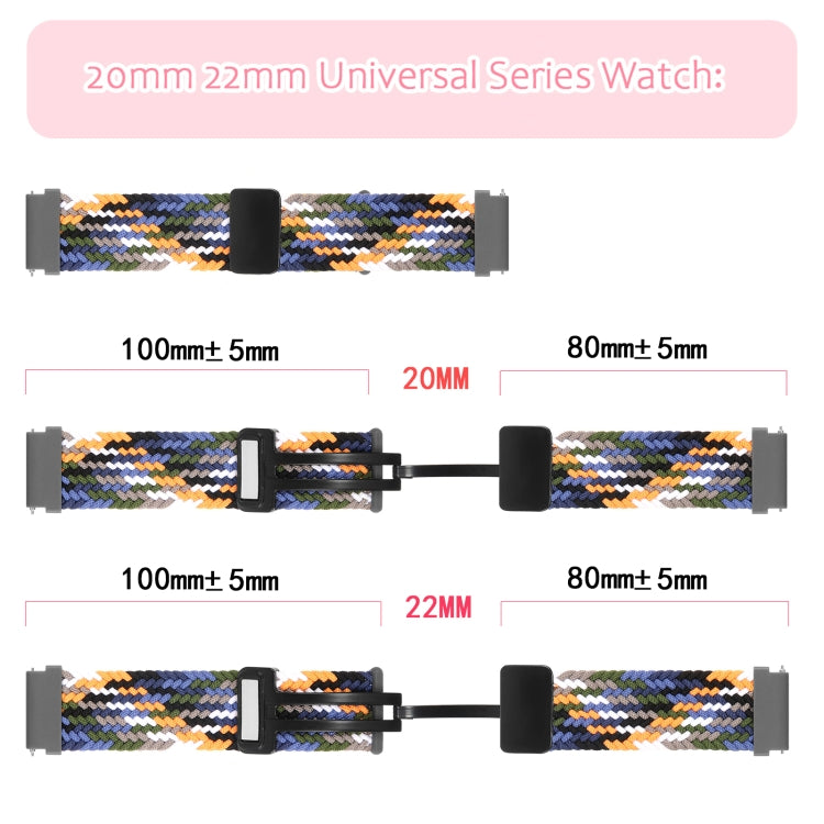 20mm Magnetic Fold Clasp Woven Watch Band, For Garmin VivoMove Trend / Luxe / Style - NMNYSX