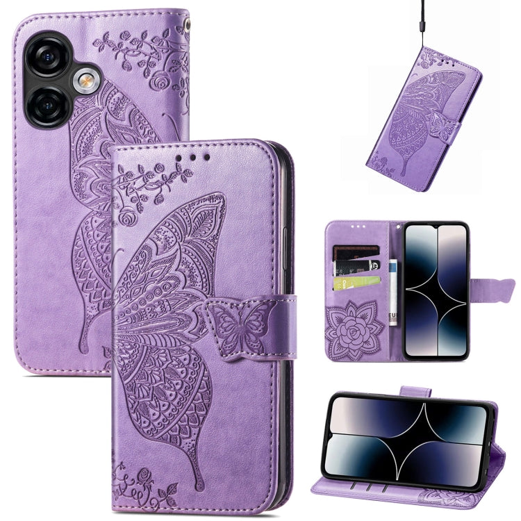 Butterfly Love Flower Embossed Leather Phone Case, For Ulefone Note 16 Pro - NMNYSX