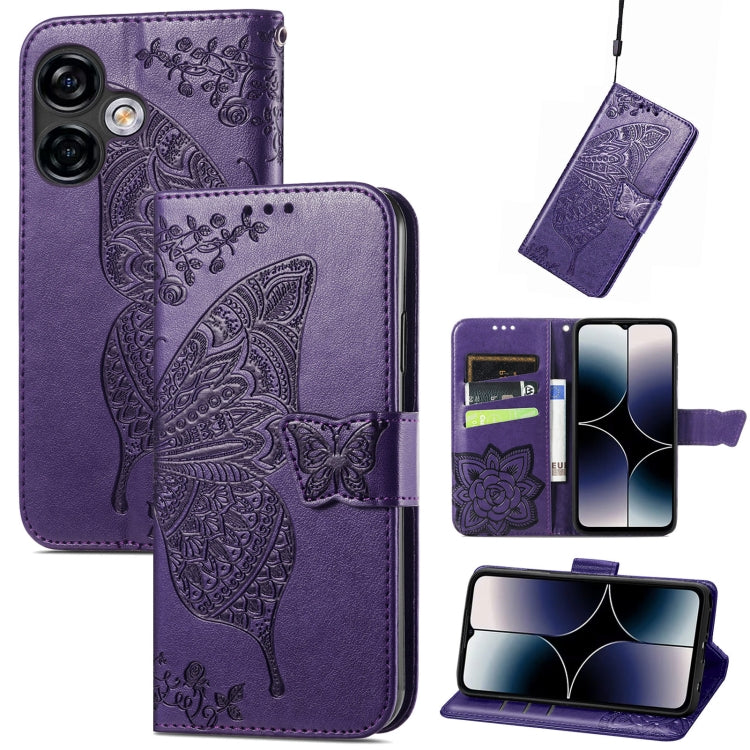 Butterfly Love Flower Embossed Leather Phone Case, For Ulefone Note 16 Pro - NMNYSX