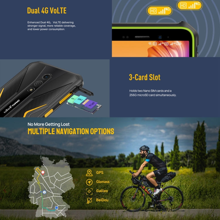 Ulefone Armor X12 Pro, IP68/IP69K Rugged Phone, 5.45 inch Android 13 MediaTek Helio G36 Octa Core, Network: 4G, NFC, 4GB+64GB - NMNYSX