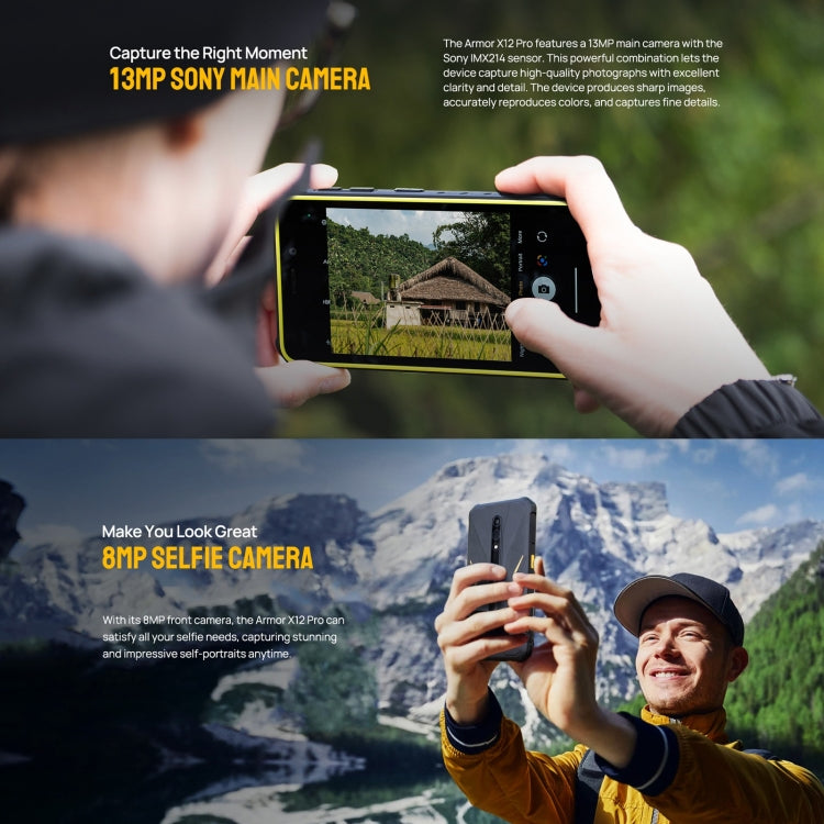 Ulefone Armor X12 Pro, IP68/IP69K Rugged Phone, 5.45 inch Android 13 MediaTek Helio G36 Octa Core, Network: 4G, NFC, 4GB+64GB - NMNYSX