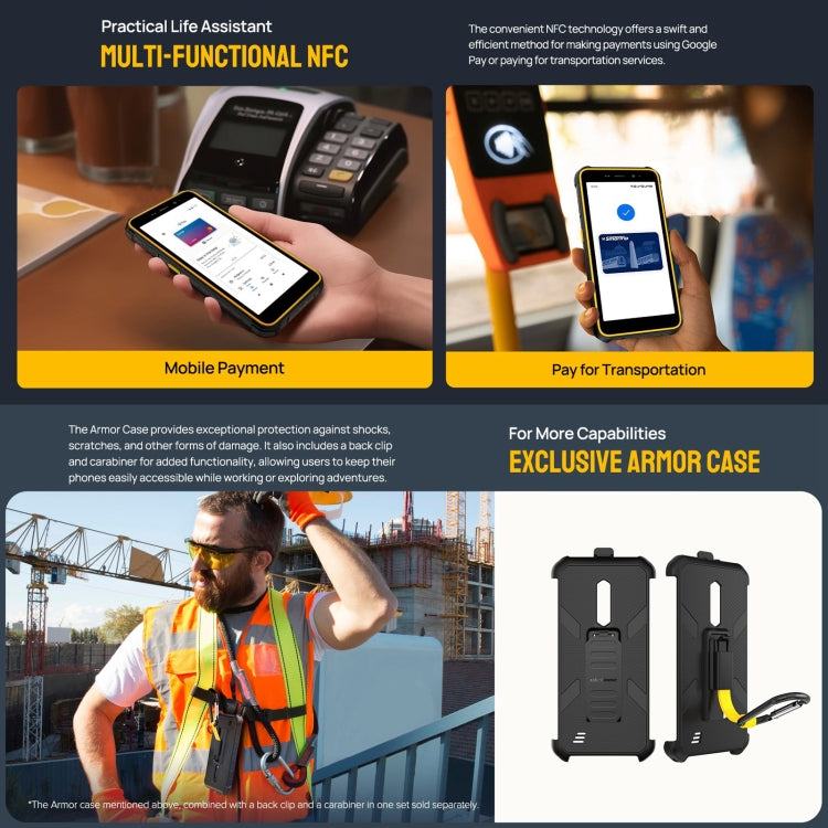 Ulefone Armor X12 Pro, IP68/IP69K Rugged Phone, 5.45 inch Android 13 MediaTek Helio G36 Octa Core, Network: 4G, NFC, 4GB+64GB - NMNYSX