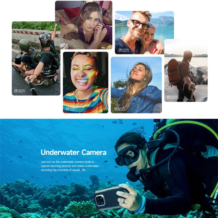 Ulefone Armor 22, IP68/IP69K Rugged Phone, 6.58 inch Android 13 MediaTek Helio G96 Octa Core, Network: 4G, NFC, OTG, 8GB+128GB, 8GB+256GB - NMNYSX