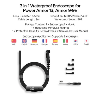 Ulefone 3 in 1 Waterproof Digital Endoscope E1