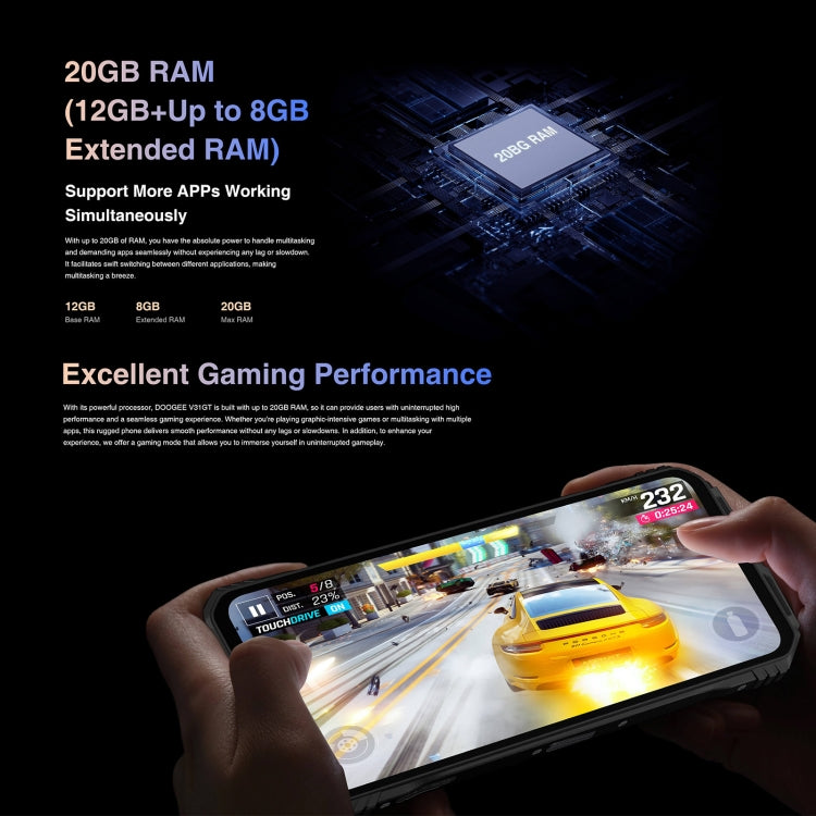 DOOGEE V31GT,  Thermal Imaging Camera, Side Fingerprint, 10800mAh Battery, 6.58 inch Android 13 Dimensity 1080 Octa Core, Network: 5G, OTG, NFC, Support Google Pay, 12GB+256GB - NMNYSX