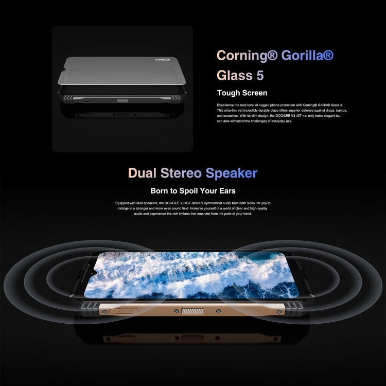 DOOGEE V31GT,  Thermal Imaging Camera, Side Fingerprint, 10800mAh Battery, 6.58 inch Android 13 Dimensity 1080 Octa Core, Network: 5G, OTG, NFC, Support Google Pay, 12GB+256GB - NMNYSX