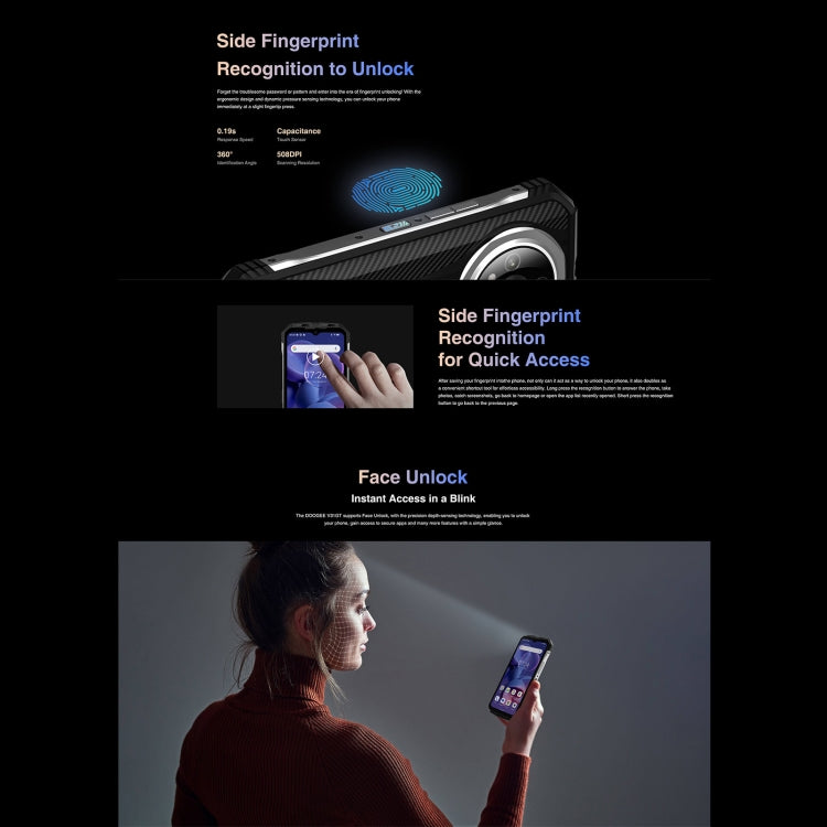 DOOGEE V31GT,  Thermal Imaging Camera, Side Fingerprint, 10800mAh Battery, 6.58 inch Android 13 Dimensity 1080 Octa Core, Network: 5G, OTG, NFC, Support Google Pay, 12GB+256GB - NMNYSX