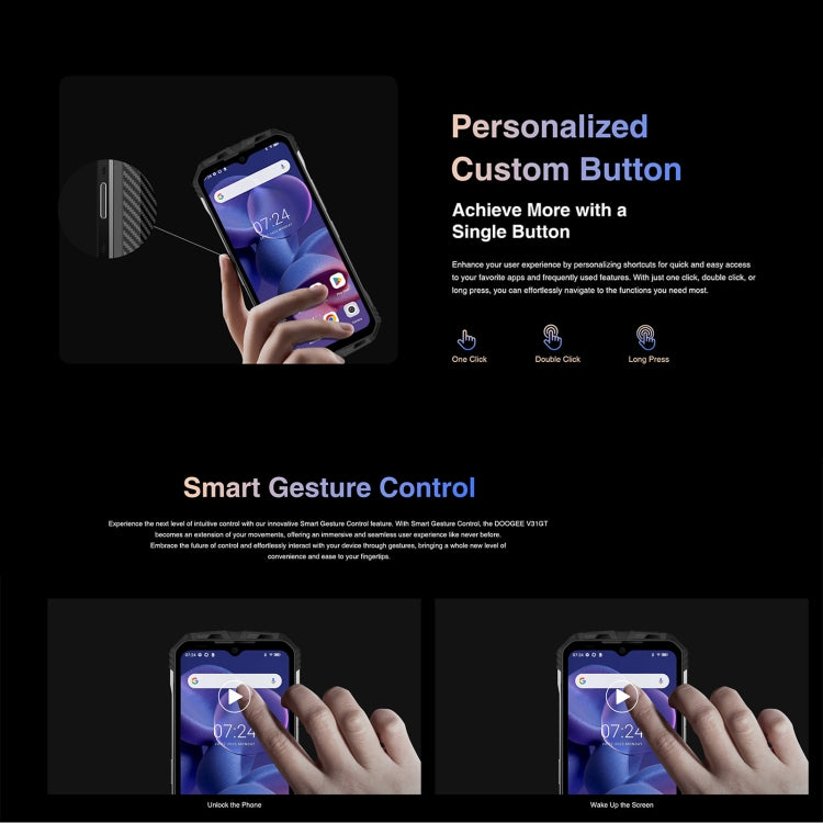 DOOGEE V31GT,  Thermal Imaging Camera, Side Fingerprint, 10800mAh Battery, 6.58 inch Android 13 Dimensity 1080 Octa Core, Network: 5G, OTG, NFC, Support Google Pay, 12GB+256GB - NMNYSX