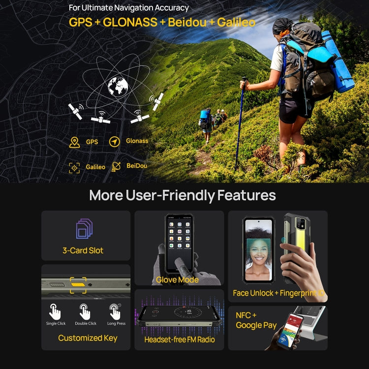Ulefone Armor 24, Rugged Phone, Side Fingerprint, 22000mAh, 6.78 inch Android 13 MediaTek Helio G96 Octa Core, Network: 4G, NFC, Armor 24 - NMNYSX
