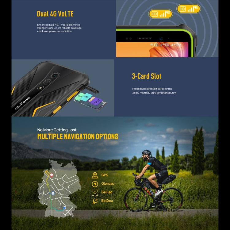 Ulefone Armor X12, Rugged Phone, Face Unlock, 5.45 inch Android 13 Go MediaTek Helio A22 Quad Core, Network: 4G, NFC, 3GB+32GB - NMNYSX