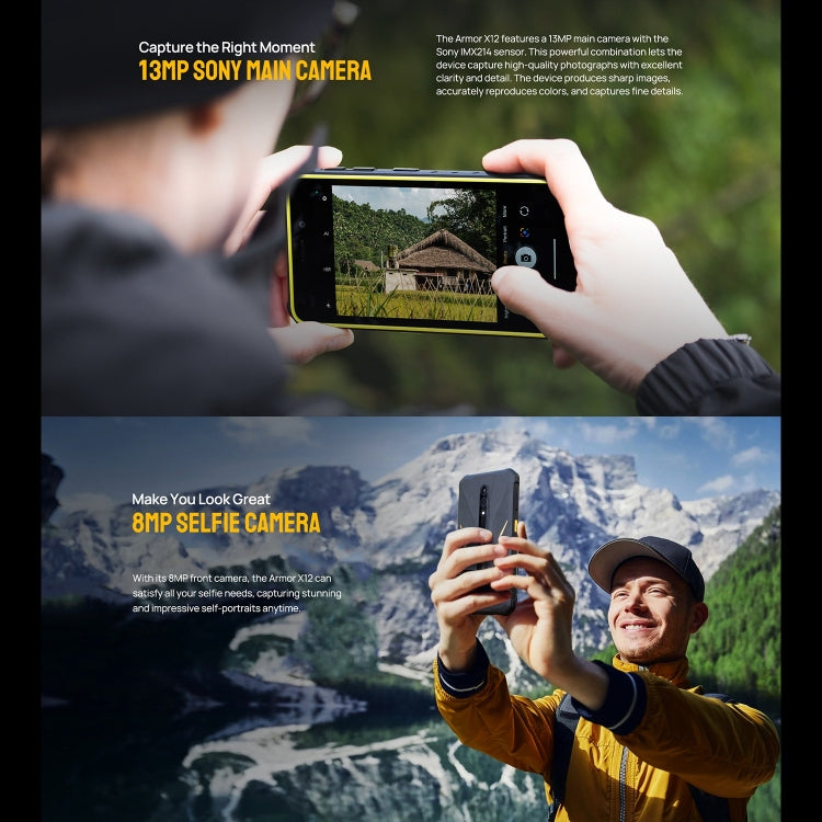 Ulefone Armor X12, Rugged Phone, Face Unlock, 5.45 inch Android 13 Go MediaTek Helio A22 Quad Core, Network: 4G, NFC, 3GB+32GB - NMNYSX