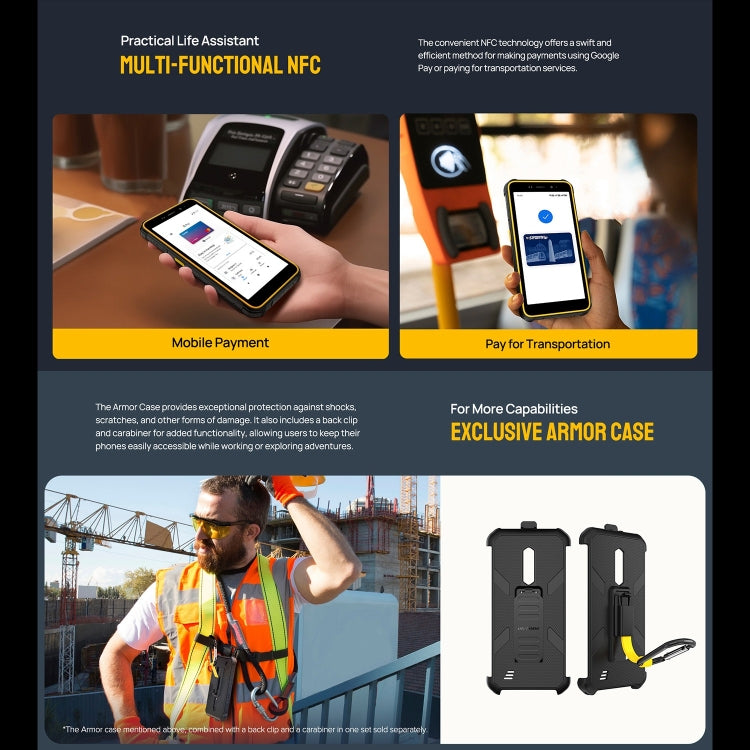 Ulefone Armor X12, Rugged Phone, Face Unlock, 5.45 inch Android 13 Go MediaTek Helio A22 Quad Core, Network: 4G, NFC, 3GB+32GB - NMNYSX