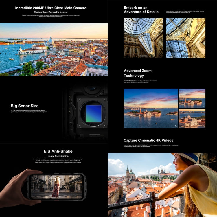 DOOGEE V30 Pro, 200MP Camera, Side Fingerprint, 10800mAh Battery, 6.58 inch Android 13 Dimensity 7050 Octa Core, Network: 5G, OTG, NFC, Support Google Pay, 12GB+512GB - NMNYSX