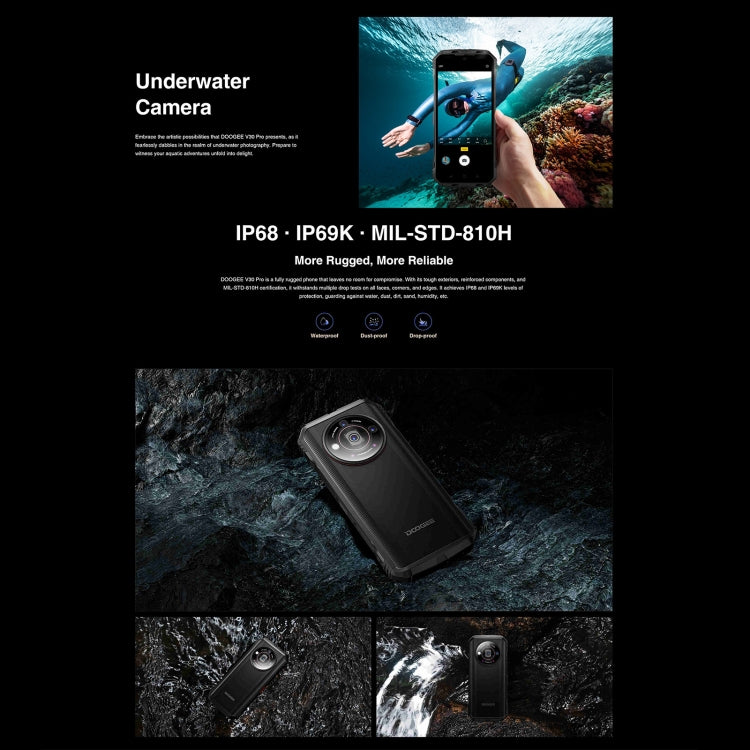DOOGEE V30 Pro, 200MP Camera, Side Fingerprint, 10800mAh Battery, 6.58 inch Android 13 Dimensity 7050 Octa Core, Network: 5G, OTG, NFC, Support Google Pay, 12GB+512GB - NMNYSX