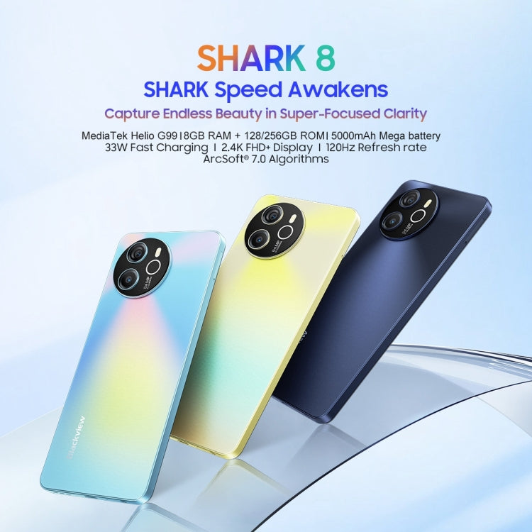 Blackview SHARK 8, Fingerprint Identification, 6.78 inch Android 13 MTK6789 Helio G99 Octa Core up to 2.2GHz, Network: 4G, OTG, 8GB+256GB - NMNYSX