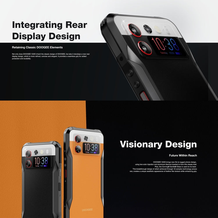 DOOGEE V20S, Side Fingerprint, 6.43 inch Android 13 Dimensity 6020 Octa Core 2.2GHz, Network: 5G, OTG, NFC, Support Google Pay, 12GB+256GB - NMNYSX
