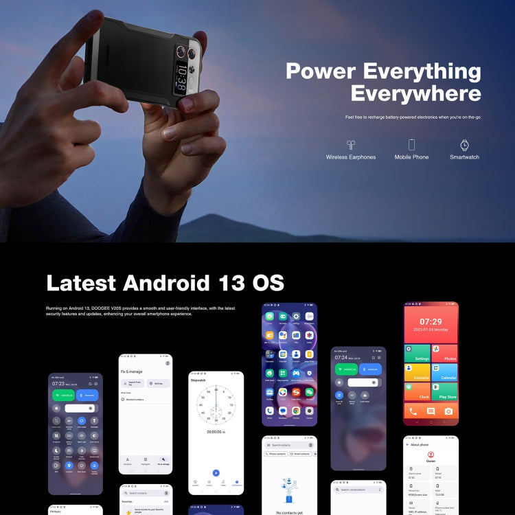 DOOGEE V20S, Side Fingerprint, 6.43 inch Android 13 Dimensity 6020 Octa Core 2.2GHz, Network: 5G, OTG, NFC, Support Google Pay, 12GB+256GB - NMNYSX