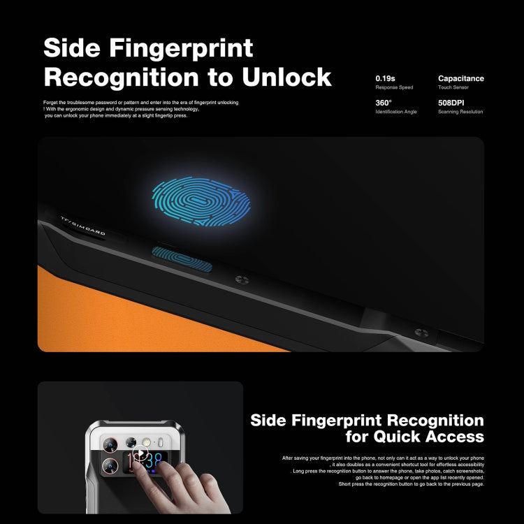 DOOGEE V20S, Side Fingerprint, 6.43 inch Android 13 Dimensity 6020 Octa Core 2.2GHz, Network: 5G, OTG, NFC, Support Google Pay, 12GB+256GB - NMNYSX