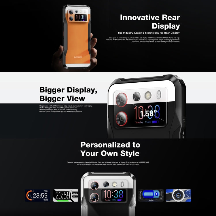 DOOGEE V20S, Side Fingerprint, 6.43 inch Android 13 Dimensity 6020 Octa Core 2.2GHz, Network: 5G, OTG, NFC, Support Google Pay, 12GB+256GB - NMNYSX