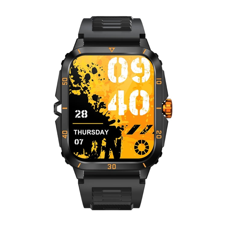 KT71 1.96 inch HD Square Screen Rugged Smart Watch Supports Bluetooth Calls/Sleep Monitoring/Blood Oxygen Monitoring - NMNYSX