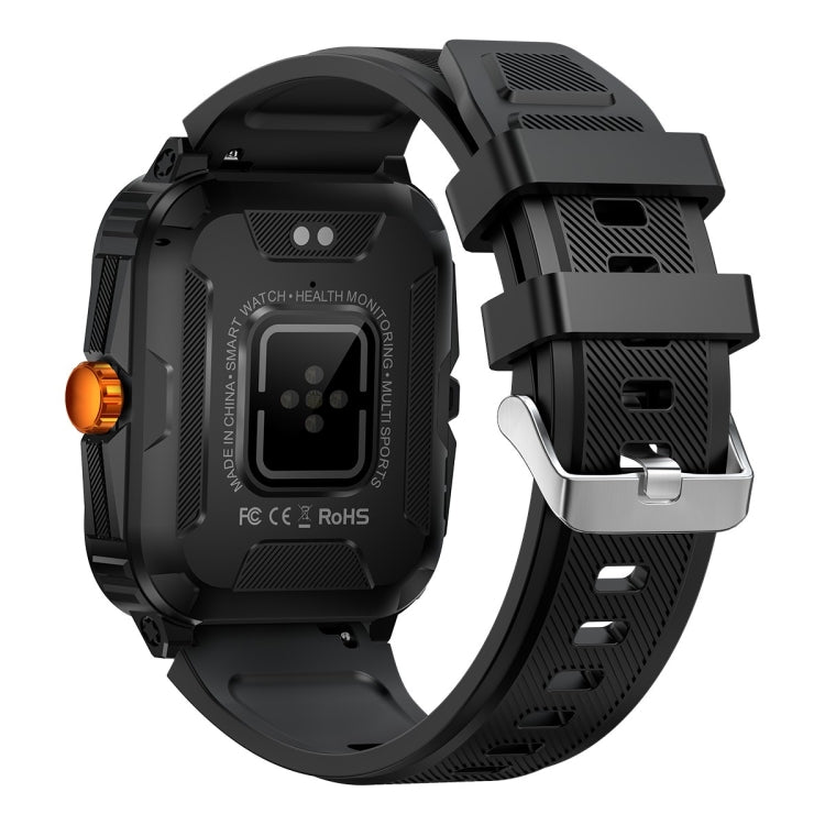KT71 1.96 inch HD Square Screen Rugged Smart Watch Supports Bluetooth Calls/Sleep Monitoring/Blood Oxygen Monitoring - NMNYSX
