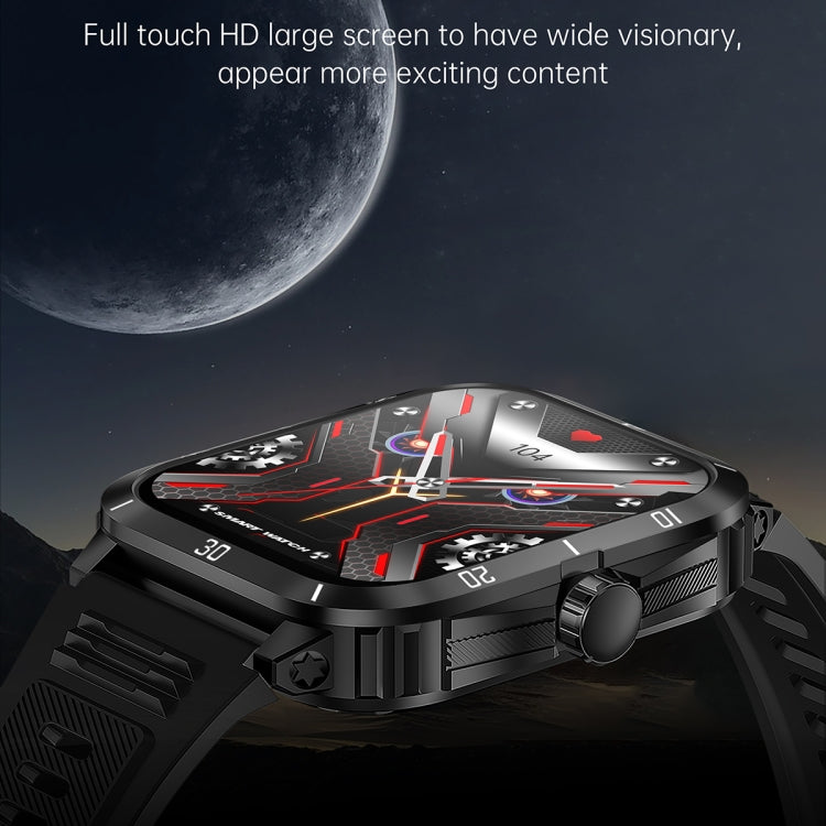 KT71 1.96 inch HD Square Screen Rugged Smart Watch Supports Bluetooth Calls/Sleep Monitoring/Blood Oxygen Monitoring - NMNYSX