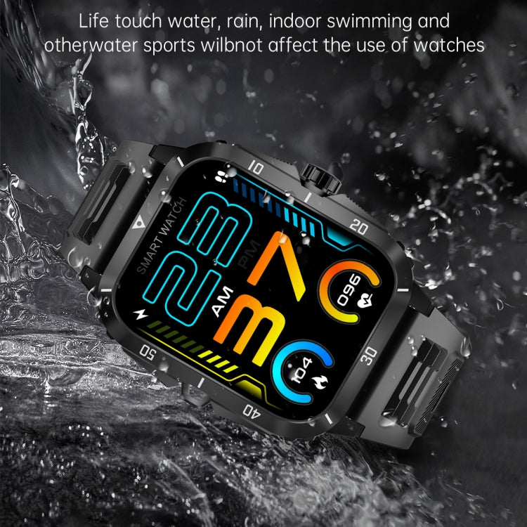 KT71 1.96 inch HD Square Screen Rugged Smart Watch Supports Bluetooth Calls/Sleep Monitoring/Blood Oxygen Monitoring - NMNYSX