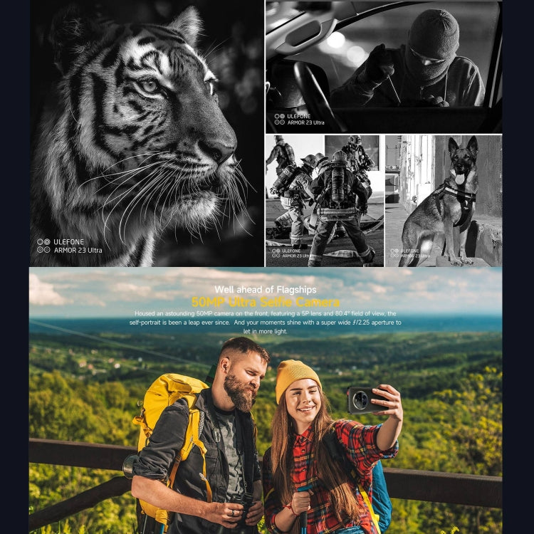 Ulefone Armor 23 Ultra Rugged Phone, 6.78 inch Android 13 MediaTek Dimensity 8020 Octa Core up to 2.6GHz, Network: 5G, NFC, OTG, Satellite Messaging, 12GB+512GB - NMNYSX