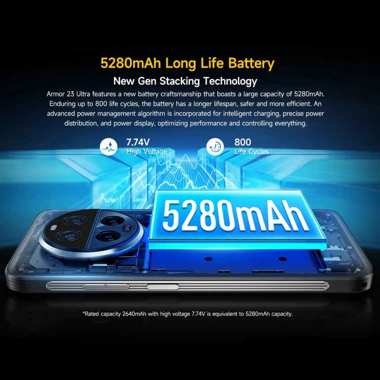 Ulefone Armor 23 Ultra Rugged Phone, 6.78 inch Android 13 MediaTek Dimensity 8020 Octa Core up to 2.6GHz, Network: 5G, NFC, OTG, Satellite Messaging, 12GB+512GB - NMNYSX