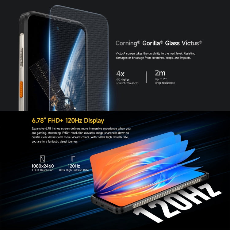 Ulefone Armor 23 Ultra Rugged Phone, 6.78 inch Android 13 MediaTek Dimensity 8020 Octa Core up to 2.6GHz, Network: 5G, NFC, OTG, Satellite Messaging, 12GB+512GB - NMNYSX