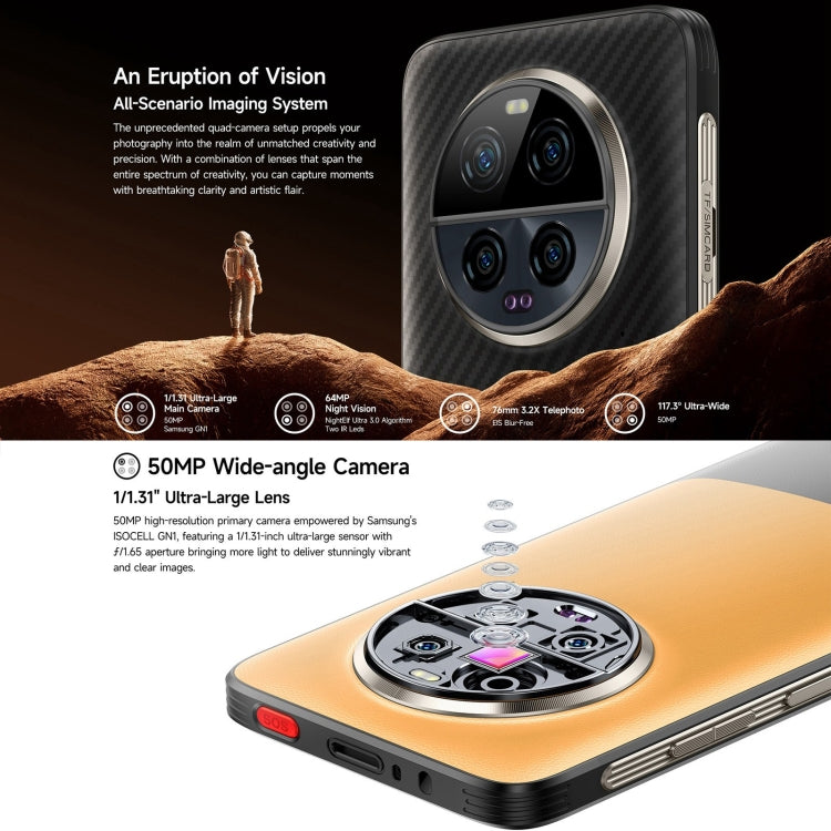 Ulefone Armor 23 Ultra Rugged Phone, 6.78 inch Android 13 MediaTek Dimensity 8020 Octa Core up to 2.6GHz, Network: 5G, NFC, OTG, Satellite Messaging, 12GB+512GB - NMNYSX