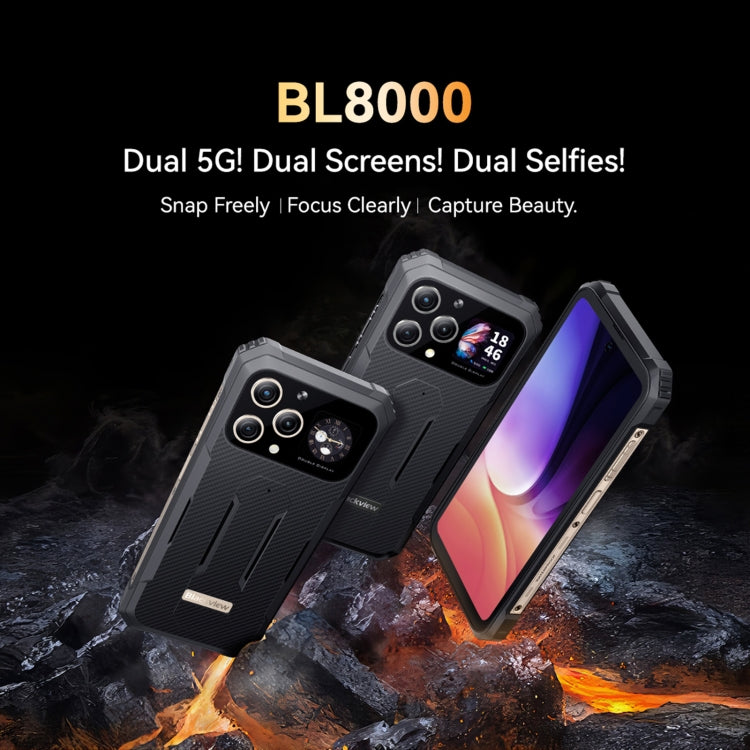 Blackview BL8000, IP68/IP69K/MIL-STD-810H, 6.78 inch + 1.3 inch Android 13 MediaTek Dimensity 7050 Octa Core, Network: 5G, NFC, OTG, BL8000 12GB+512GB - NMNYSX