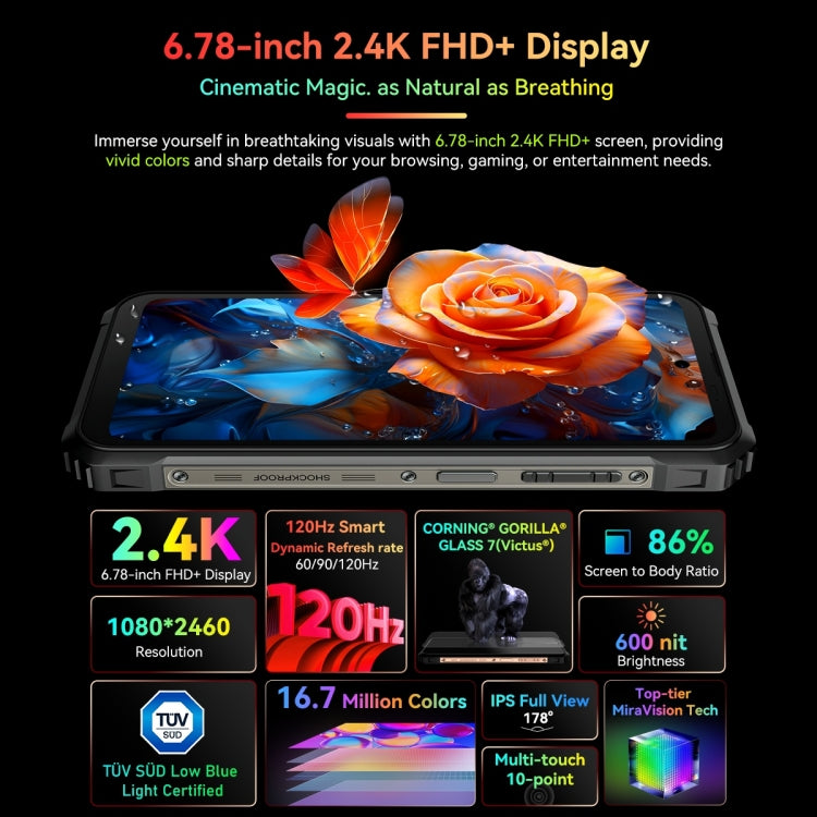 Blackview BL9000, IP68/IP69K/MIL-STD-810H, 6.78 inch + 1.32 inch Android 13 MediaTek Dimensity 8020 Octa Core, Network: 5G, NFC, OTG, BL9000 12GB+512GB - NMNYSX