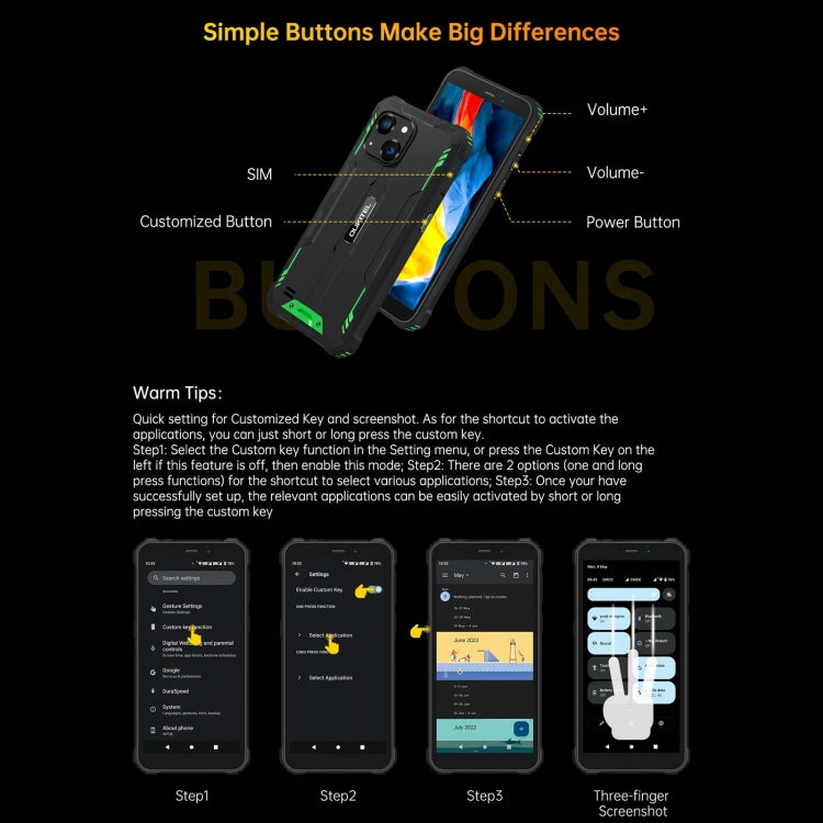 Oukitel WP32, IP68/IP69K, 5.93 inch Android 13 Unisoc Tiger T606 Octa-core, NFC, OTG, Network: 4G, 4GB+128GB - NMNYSX