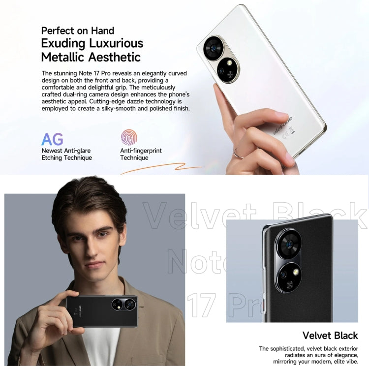 Ulefone Note 17 Pro, Screen Fingerprint, 6.78 inch Android 13 MediaTek Helio G99 MTK6789 Octa Core, NFC, Network: 4G, 12GB+256GB - NMNYSX