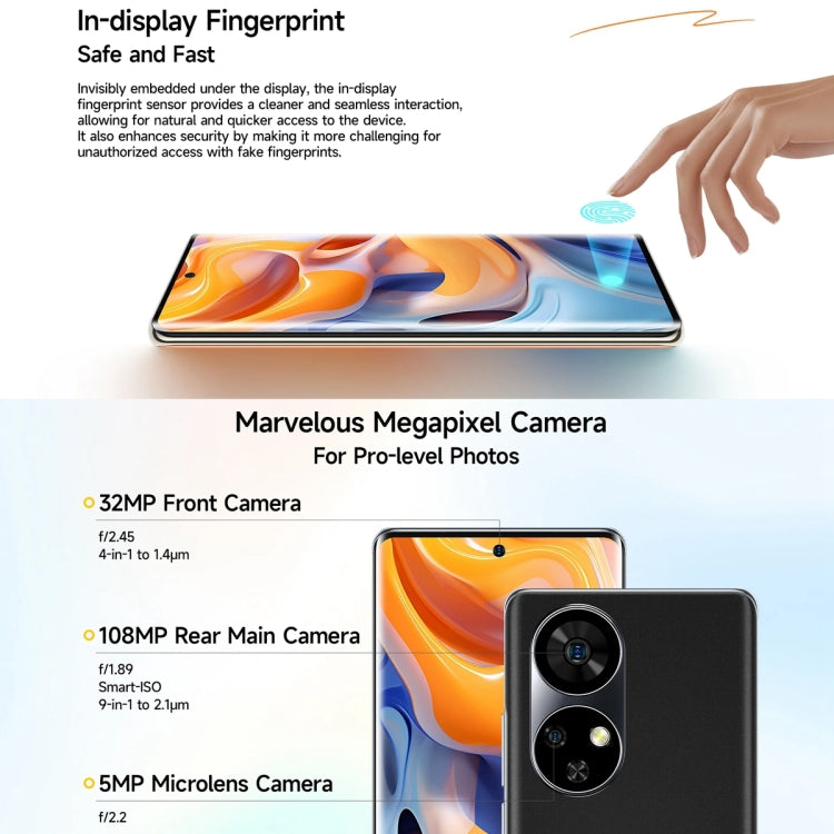 Ulefone Note 17 Pro, Screen Fingerprint, 6.78 inch Android 13 MediaTek Helio G99 MTK6789 Octa Core, NFC, Network: 4G, 12GB+256GB - NMNYSX