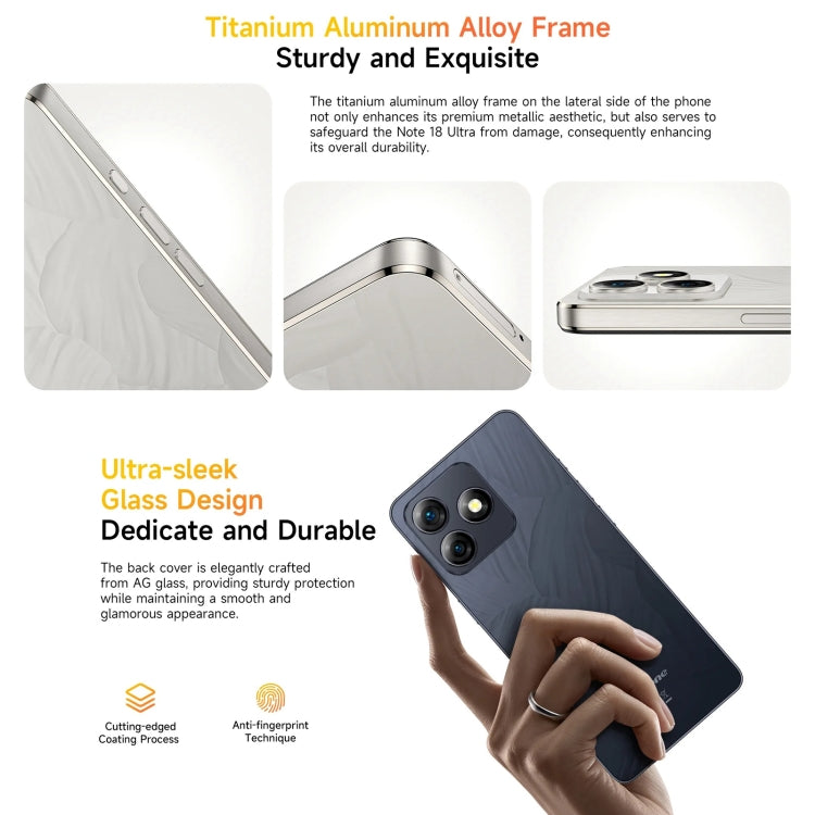 Ulefone Note 18 Ultra, Side Fingerprint, 6.78 inch Android 13 MediaTek Dimensity 720 5G MT6853 Octa Core 2.0GHz, NFC, Network: 5G, 6GB+256GB - NMNYSX
