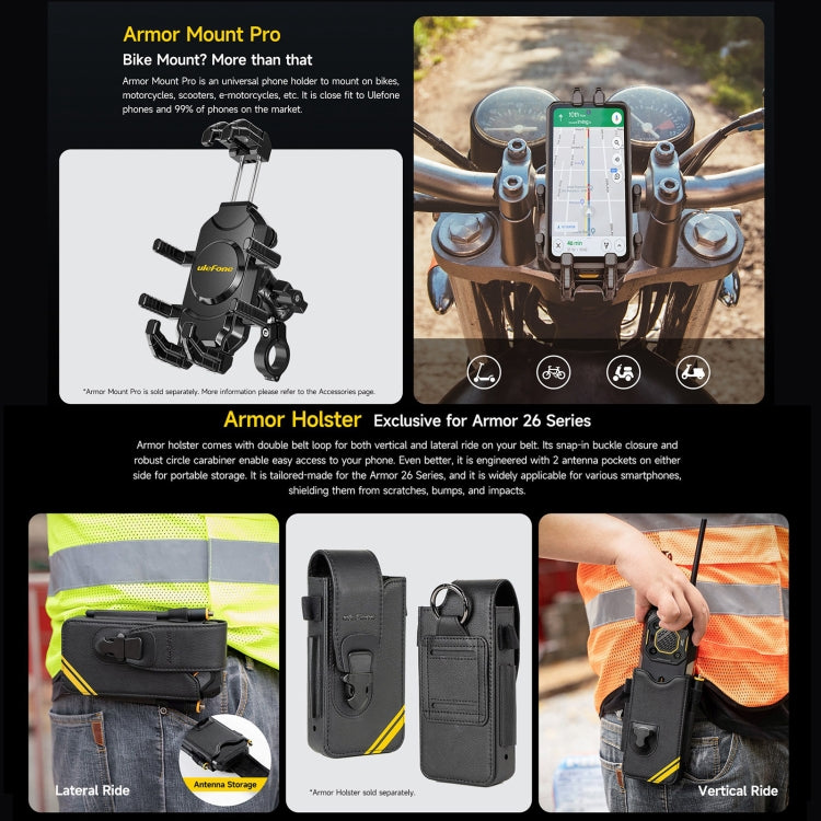 Ulefone Armor 26 Ultra Walkie-Talkie Version Rugged Phone, 6.78 inch Android 13 MediaTek Dimensity 8020 Octa Core, Network: 5G, NFC, 12GB+512GB Walkie-Talkie Version - NMNYSX