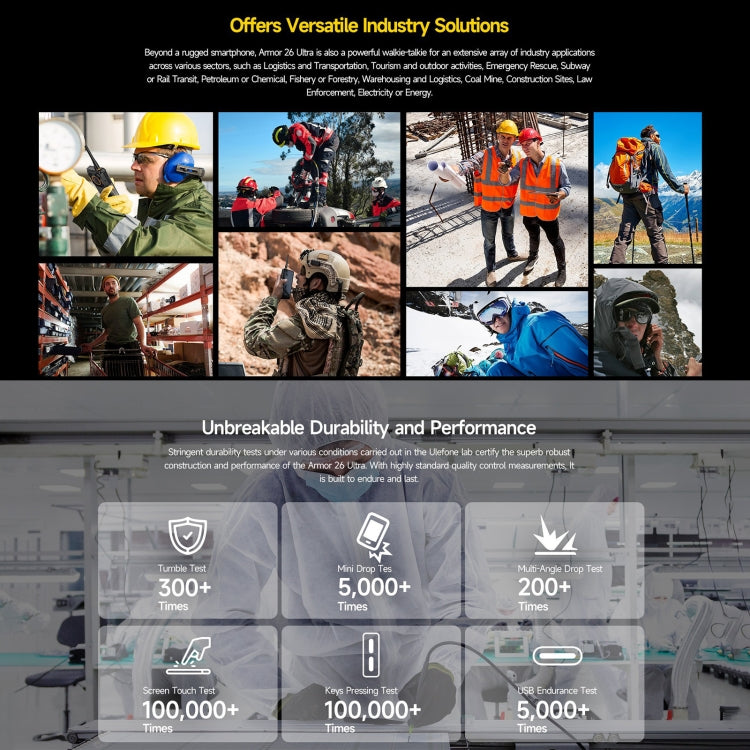 Ulefone Armor 26 Ultra Walkie-Talkie Version Rugged Phone, 6.78 inch Android 13 MediaTek Dimensity 8020 Octa Core, Network: 5G, NFC, 12GB+512GB Walkie-Talkie Version - NMNYSX