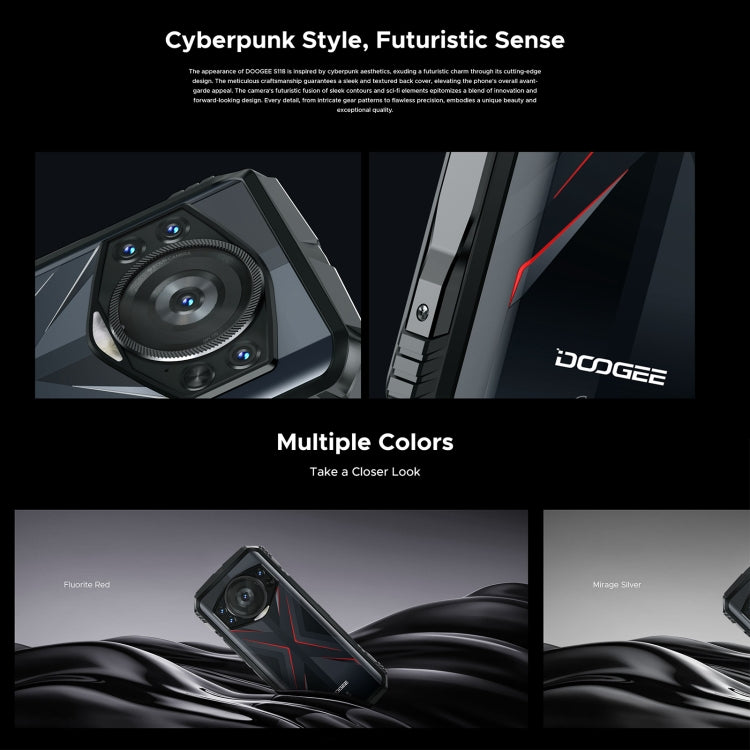 DOOGEE S118 Rugged Phone, 6.58 inch Android 14 MediaTek Helio G99 Octa Core, Network: 4G, OTG, NFC, 8GB+512GB - NMNYSX