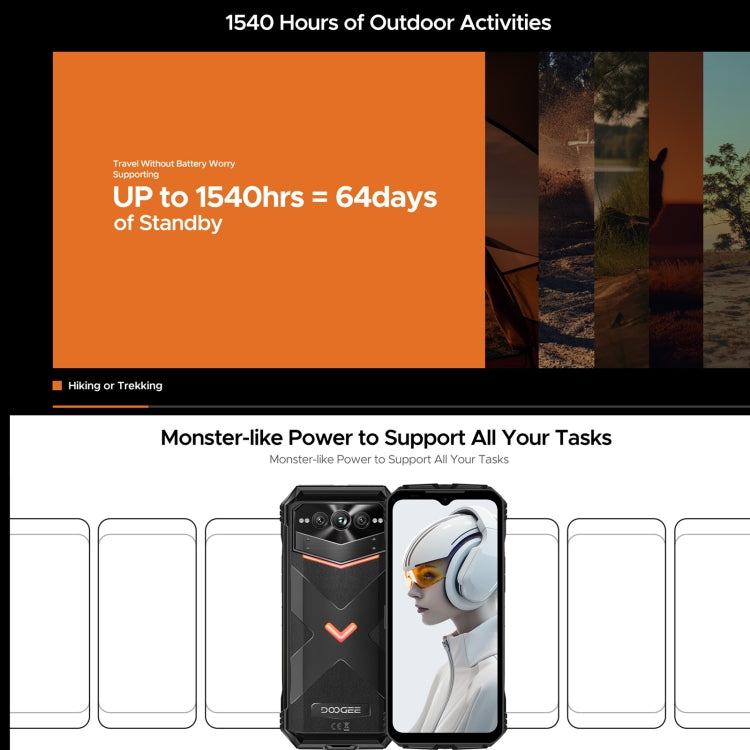 DOOGEE Vmax Plus 5G Rugged Phone, 6.58 inch Android 14 MediaTek Dimensity 7050 Octa Core, Network: 5G, OTG, NFC, 16GB+512GB - NMNYSX