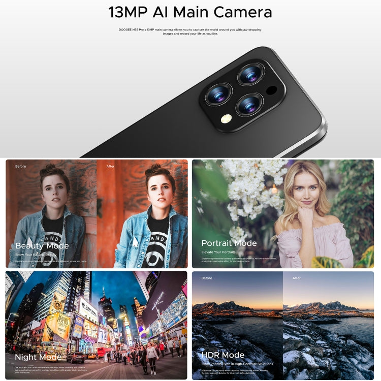 DOOGEE N55 Pro, 6.56 inch Android 14 Spreadtrum T606 Octa Core, Network: 4G, 6GB+256GB - NMNYSX