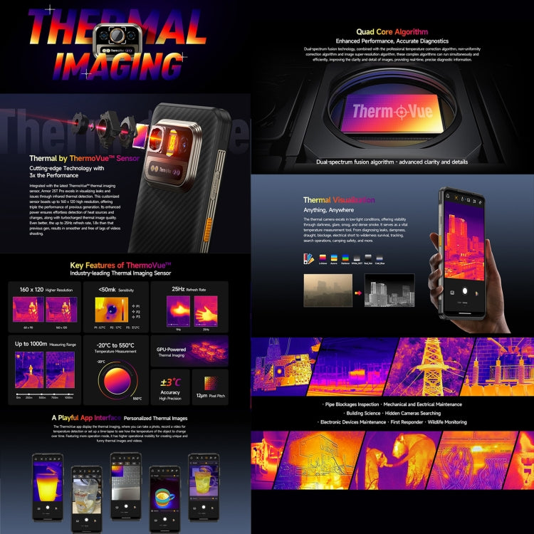 Ulefone Armor 25T Pro Rugged Phone, Thermal Imaging, 6.78 inch Android 14 MediaTek Dimensity 6300 Octa Core, Network: 5G, NFC, Armor 25T Pro - NMNYSX