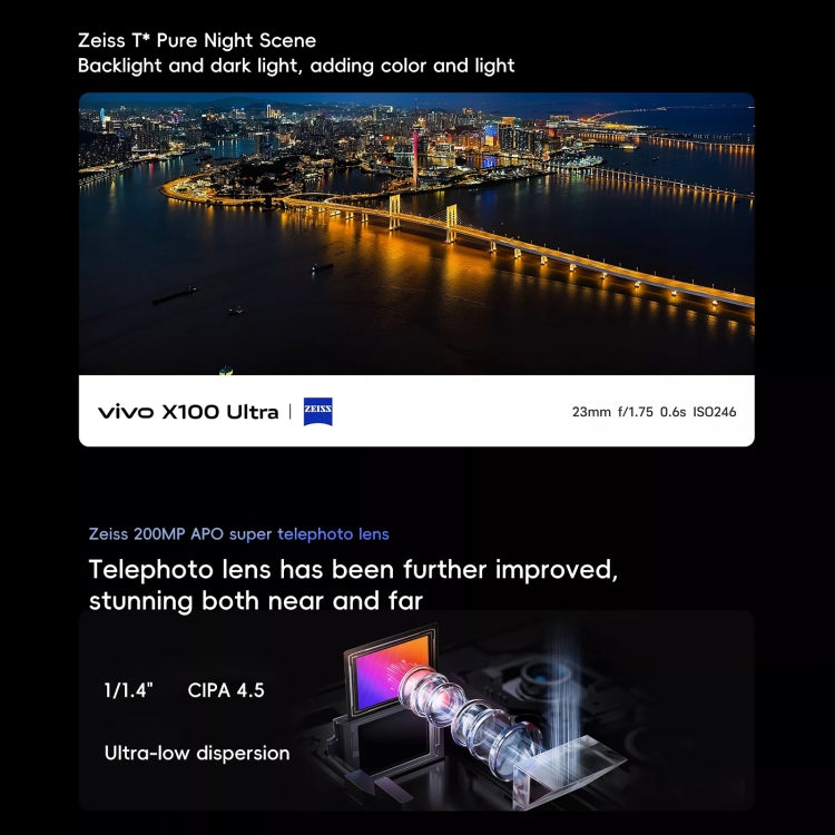 vivo X100 Ultra, Face ID / Fingerprint Identification, 6.78 inch Android 14 OriginOS 4 Snapdragon 8 Gen 3 Octa Core, OTG, NFC, Network: 5G, Support Google Play, 12GB+256GB, 16GB+512GB, 16GB+1TB
