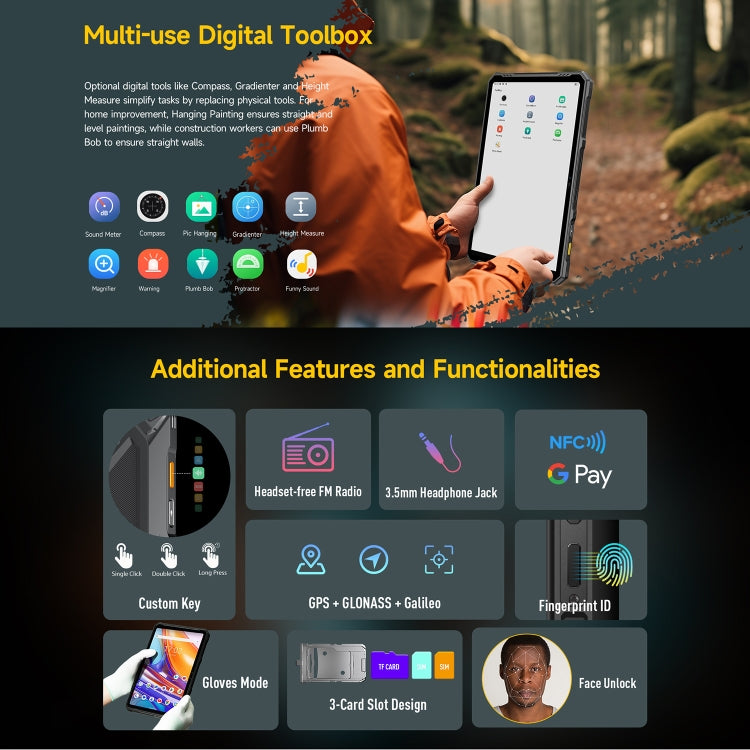 Ulefone Armor Pad 3 Pro Rugged Tablet PC, 10.36 inch Android 13 MediaTek MT8788 Octa Core 4G Network, EU and USB Plug, Armor Pad 3 Promining farming industryng mechanic