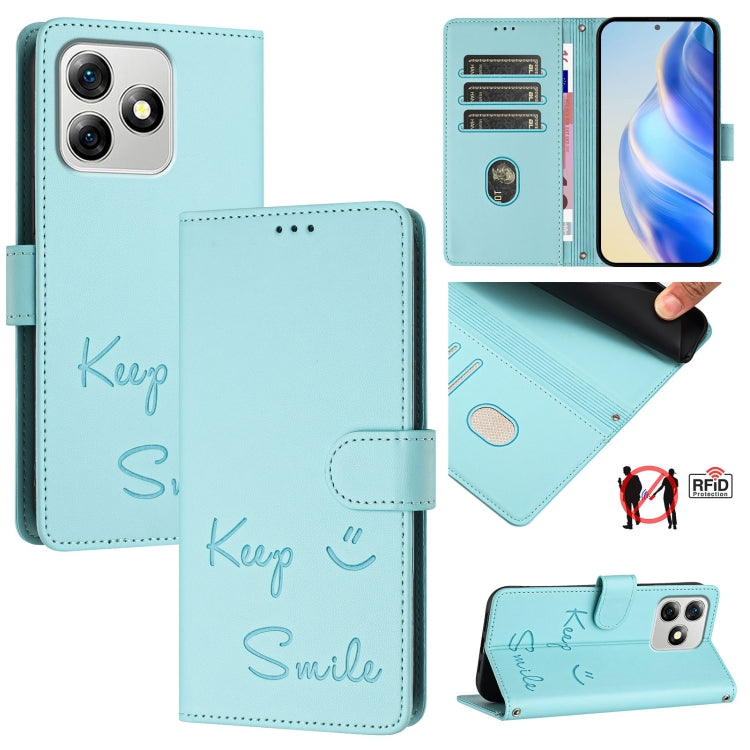 Smile Embossing RFID Leather Phone Case, For Ulefone Note 18 Ultra 5G, For Ulefone Note 14 - NMNYSX