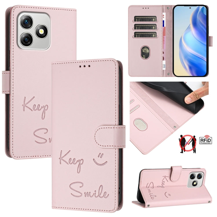 Smile Embossing RFID Leather Phone Case, For Ulefone Note 18 Ultra 5G, For Ulefone Note 14 - NMNYSX
